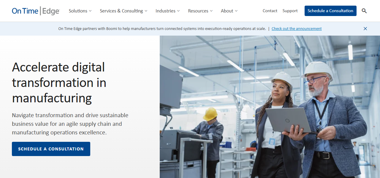 On Time Edge website